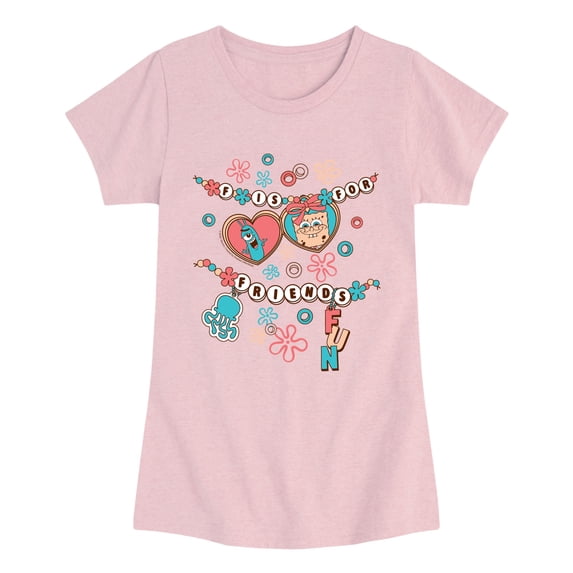 SpongeBob SquarePants - Fun Friendship Bracelet Girls' Fitted Short Sleeve Graphic T-Shirt