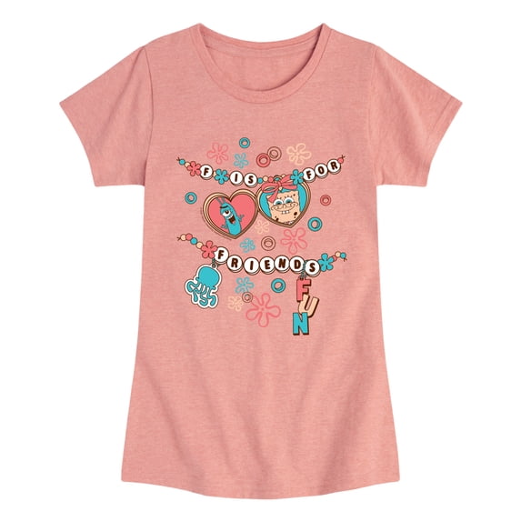 SpongeBob SquarePants - Fun Friendship Bracelet Girls' Fitted Short Sleeve Graphic T-Shirt