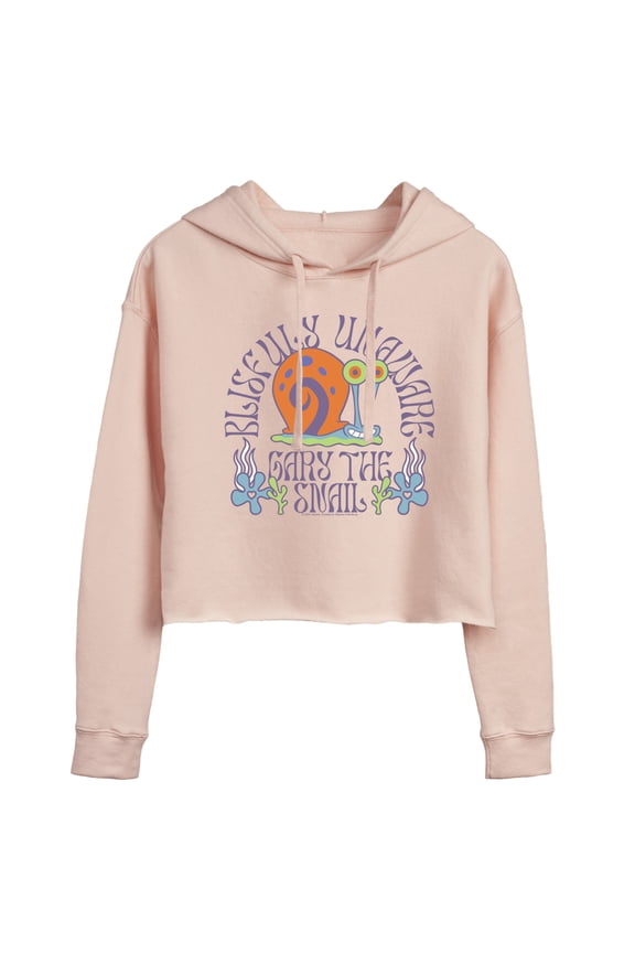 - Gary Blissfully Unaware - Juniors Cropped Pullover Hoodie