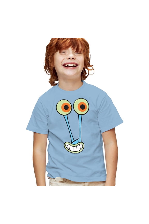 Gary Snail Smile Kids T Shirt for Youth Boys and Girls, Light Blue, X-Large