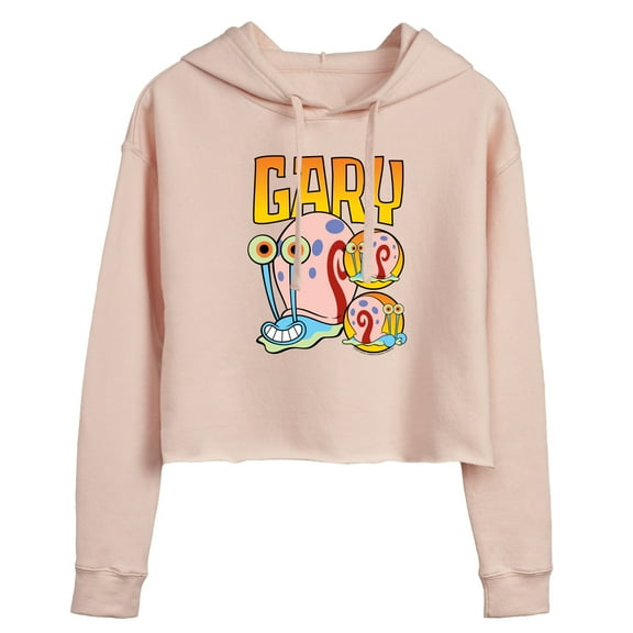 SpongeBob SquarePants - Gary The Snail - Juniors Cropped Pullover Hoodie