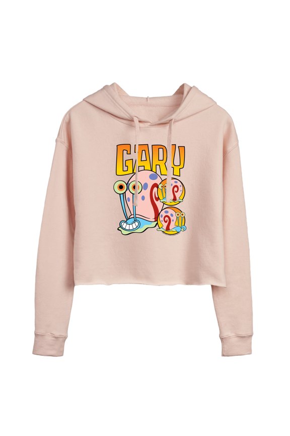 - Gary The Snail - Juniors Cropped Pullover Hoodie