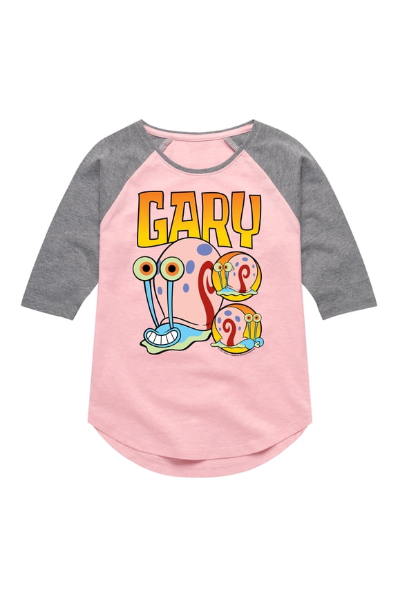 - Gary The Snail - Toddler & Youth Girls Raglan Graphic T-Shirt