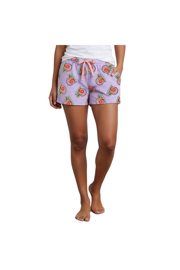 SpongeBob SquarePants Gary the Snail All-Over Print Women's Drawstring Lounge Shorts-Small