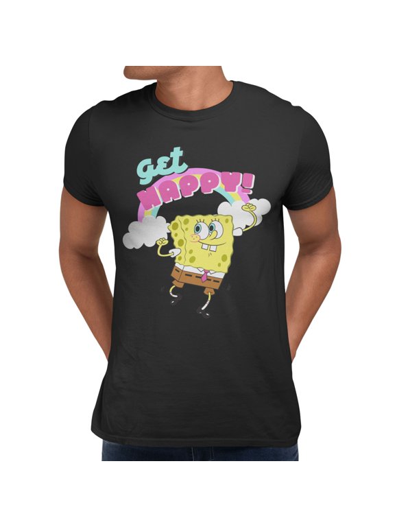 Get Happy Clouds Men's T-Shirt (Black, S-XXXL)