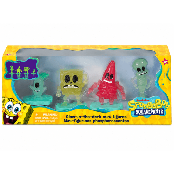 SpongeBob SquarePants Glow-in-the-Dark Mini Figure Set, 4 Character ...