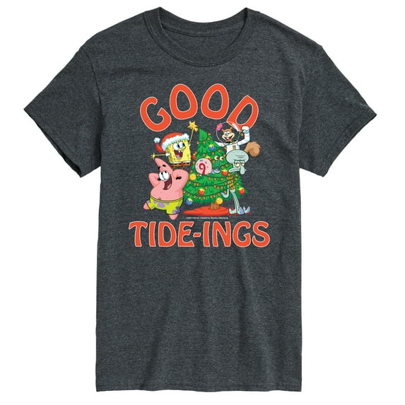 SpongeBob SquarePants - Good Tide Christmas - Men's Short Sleeve Graphic T-Shirt