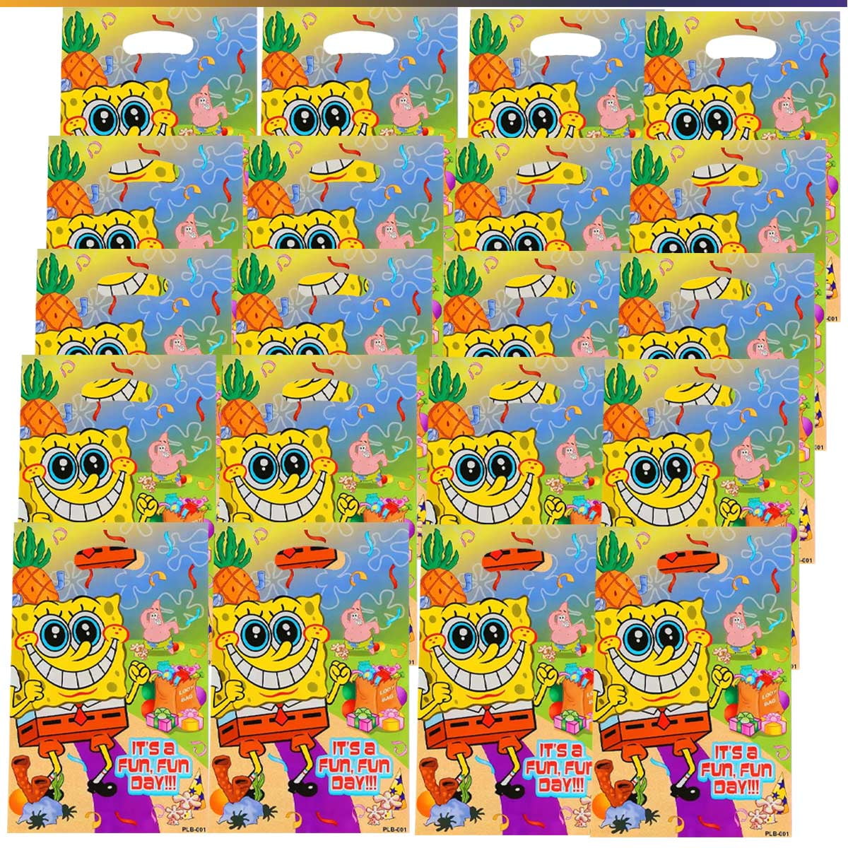 SpongeBob SquarePants Goodie Bag Candy Treat Birthday Gift Bags Party Favors Handles Snack Supplies