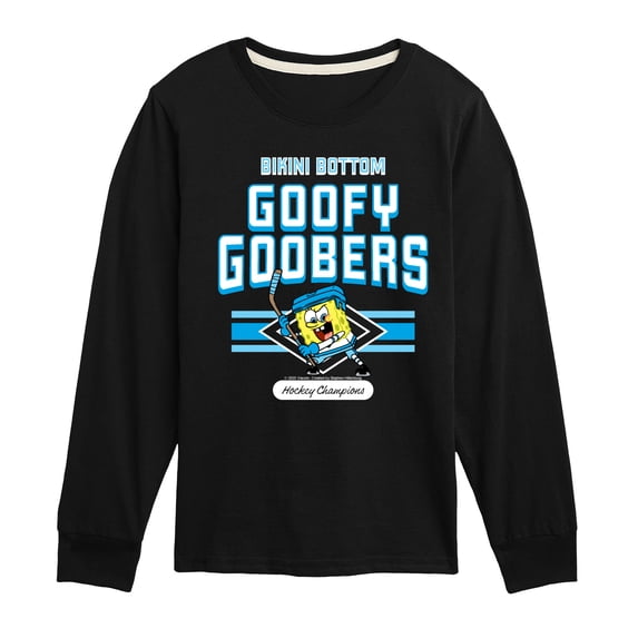 SpongeBob SquarePants - Goofy Goobers Hockey - Youth Boys Long Sleeve Graphic T-Shirt