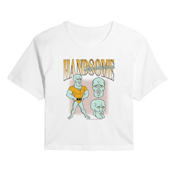 SpongeBob SquarePants - Handsome Squidward - Juniors Cropped Graphic T-Shirt