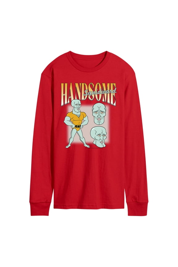 - Handsome Squidward - Men's Long Sleeve Graphic T-Shirt