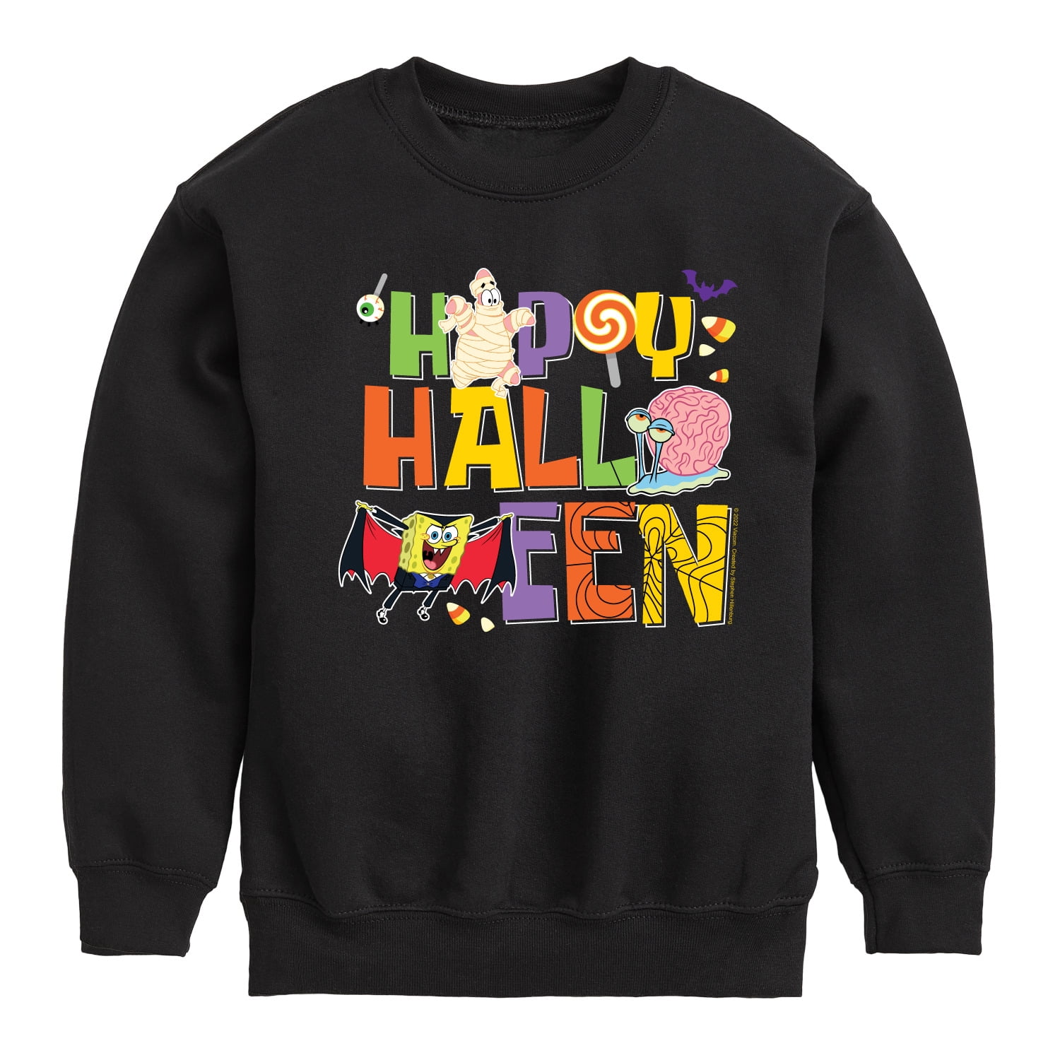 SpongeBob SquarePants - Happy Halloween Graphic Long Sleeve Fleece Sweatshirt