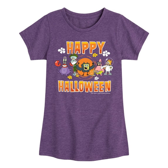 SpongeBob SquarePants - Happy Halloween - Toddler And Youth Girls Short Sleeve Graphic T-Shirt