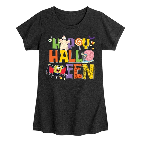 SpongeBob SquarePants - Happy Halloween - Toddler And Youth Girls Short Sleeve Graphic T-Shirt