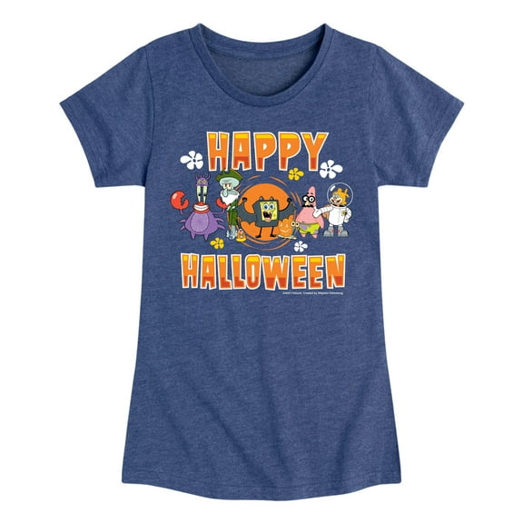 SpongeBob SquarePants - Happy Halloween - Toddler And Youth Girls Short Sleeve Graphic T-Shirt