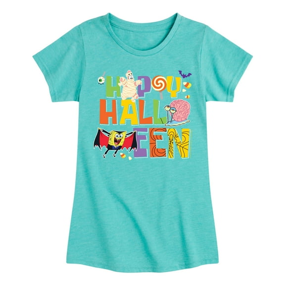 SpongeBob SquarePants - Happy Halloween - Toddler And Youth Girls Short Sleeve Graphic T-Shirt