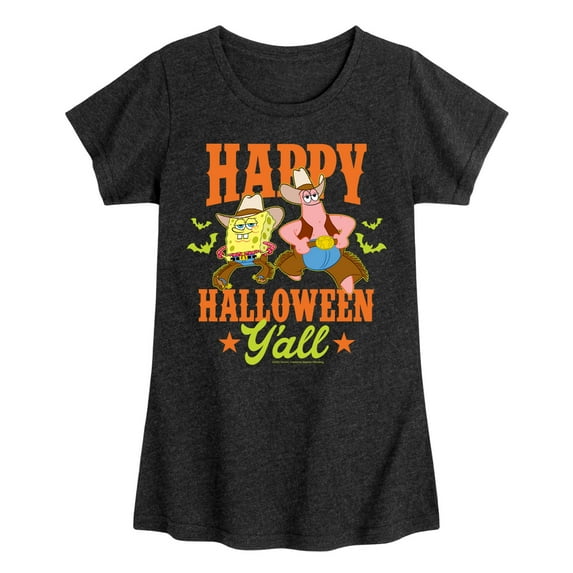 SpongeBob SquarePants - Happy Halloween Y'all - Girls Fitted Short Sleeve Tee