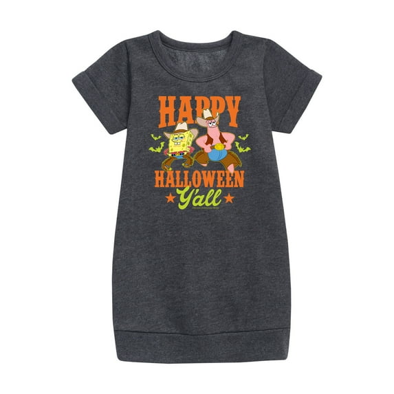 SpongeBob SquarePants - Happy Halloween Y'all - Girls Ss Fleece Dress