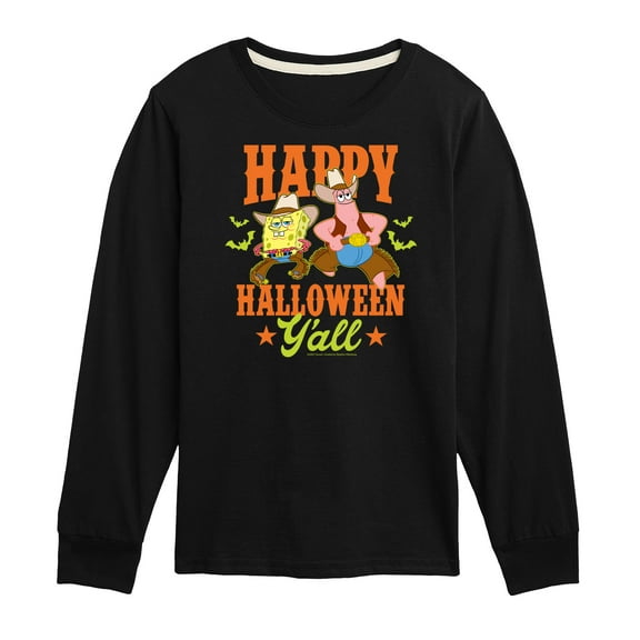 SpongeBob SquarePants - Happy Halloween Y'all - Toddler & Youth Long Sleeve Graphic T-Shirt