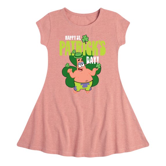 SpongeBob SquarePants - Happy St. Patricks Day - Girls Fit And Flare Cap Sleeve Dress