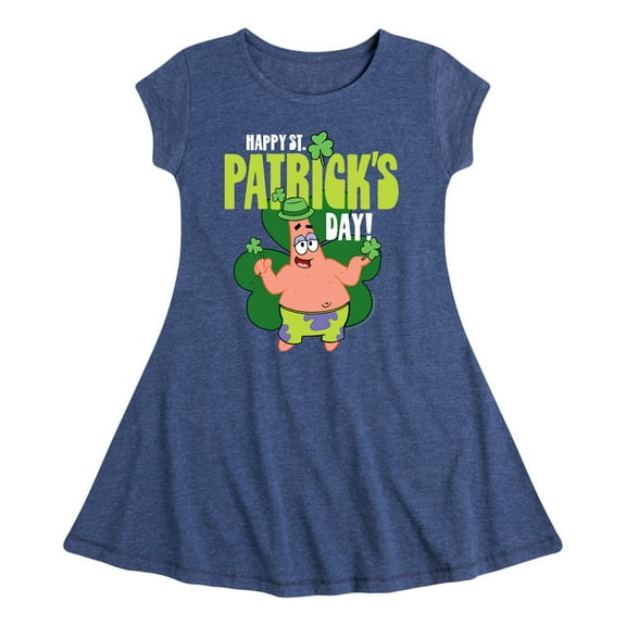 SpongeBob SquarePants - Happy St. Patricks Day - Girls Fit And Flare Cap Sleeve Dress