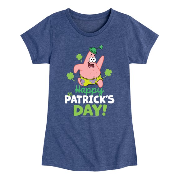 SpongeBob SquarePants - Happy St. Patricks Day - Girls Fitted Short Sleeve Tee