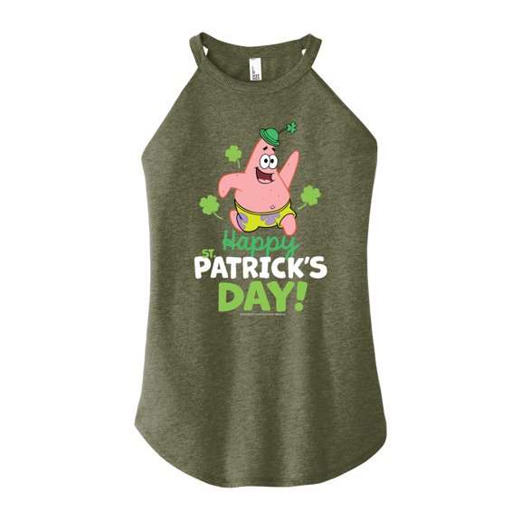 SpongeBob SquarePants - Happy St. Patricks Day - Juniors High Neck Tank Top
