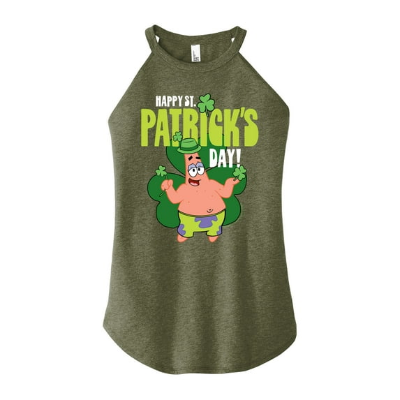 SpongeBob SquarePants - Happy St. Patricks Day - Juniors High Neck Tank Top