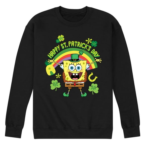SpongeBob SquarePants - Happy St. Patricks Day - Men's Crew Neck Fleece Pullover