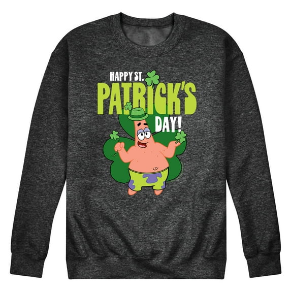 SpongeBob SquarePants - Happy St. Patricks Day - Men's Crew Neck Fleece Pullover
