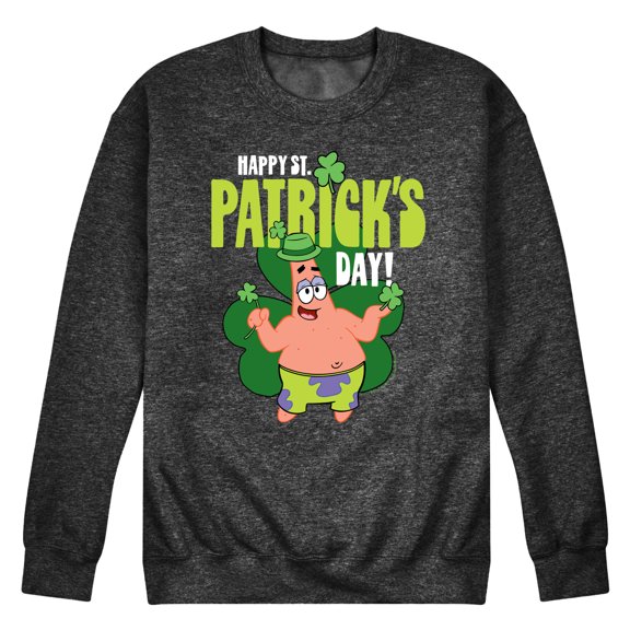 SpongeBob SquarePants - Happy St. Patricks Day - Men's Crew Neck Fleece Pullover
