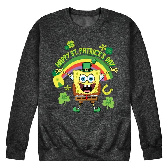 SpongeBob SquarePants - Happy St. Patricks Day - Men's Crew Neck Fleece Pullover