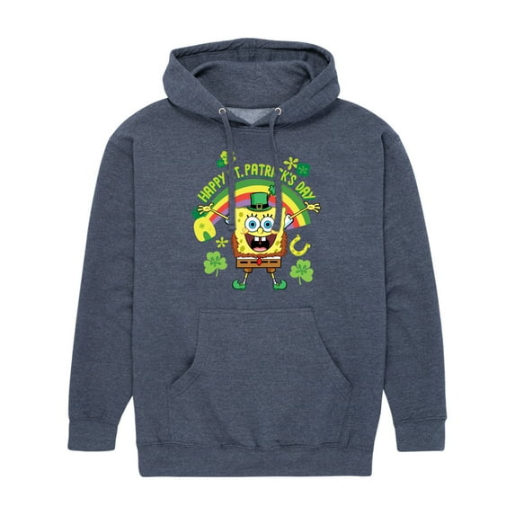 SpongeBob SquarePants - Happy St. Patricks Day - Men's Pullover Hooded Fleece Sweatshirt