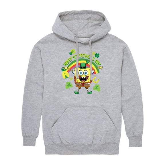 SpongeBob SquarePants - Happy St. Patricks Day - Men's Pullover Hooded Fleece Sweatshirt