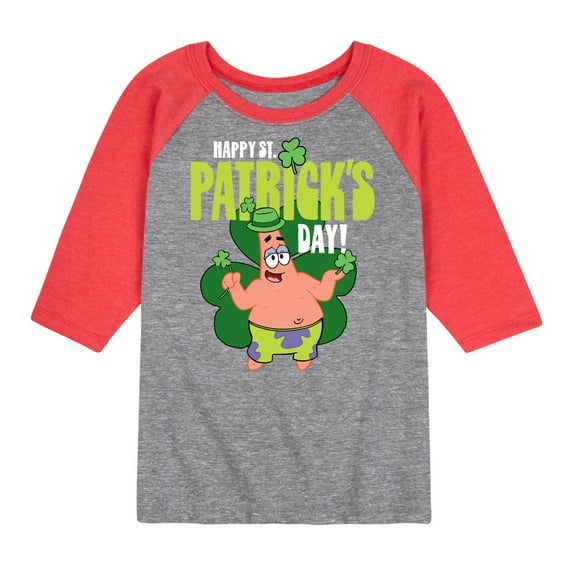 SpongeBob SquarePants - Happy St Patricks Day - Toddler And Youth Raglan Graphic T-Shirt