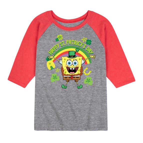 SpongeBob SquarePants - Happy St Patricks Day - Toddler And Youth Raglan Graphic T-Shirt