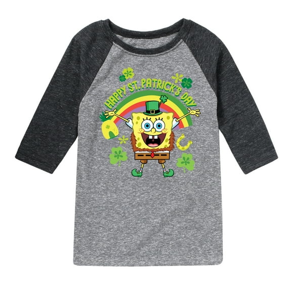SpongeBob SquarePants - Happy St Patricks Day - Toddler And Youth Raglan Graphic T-Shirt