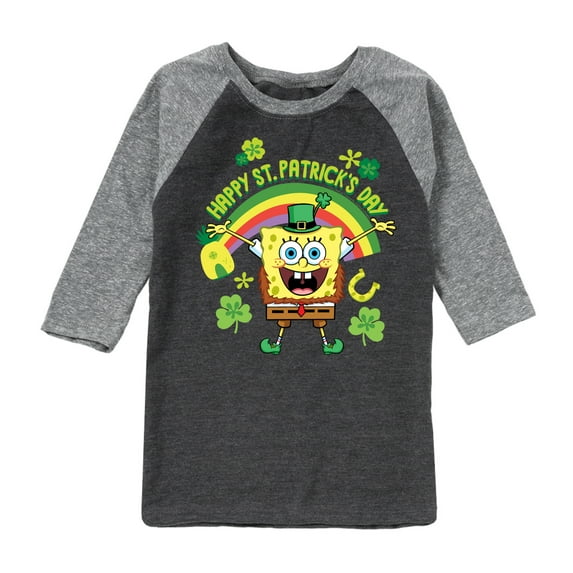 SpongeBob SquarePants - Happy St Patricks Day - Toddler And Youth Raglan Graphic T-Shirt