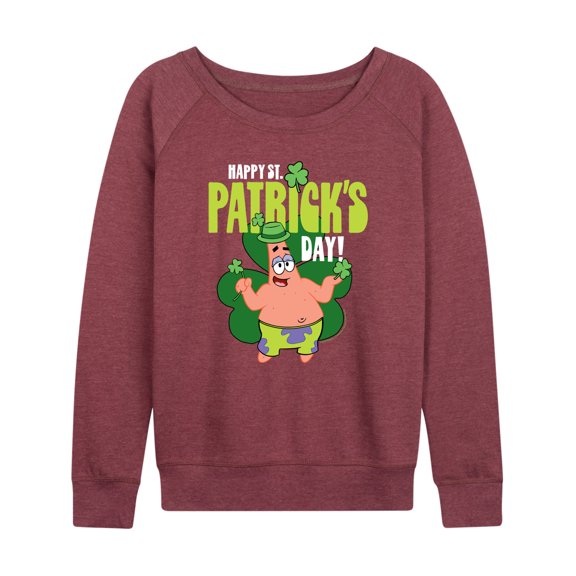 SpongeBob SquarePants - Happy St Patricks Day - Women's Lightweight French Terry Long Sleeve Shirt
