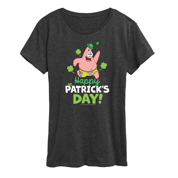 SpongeBob SquarePants - Happy St Patricks Day - Women's Short Sleeve Graphic T-Shirt