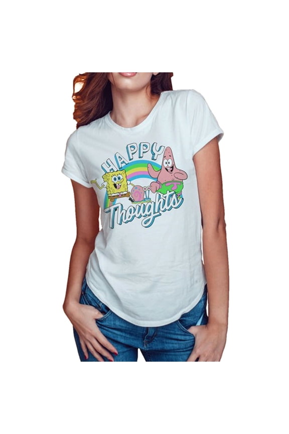 SpongeBob SquarePants Happy Thoughts Junior Women's T-Shirt (Large)