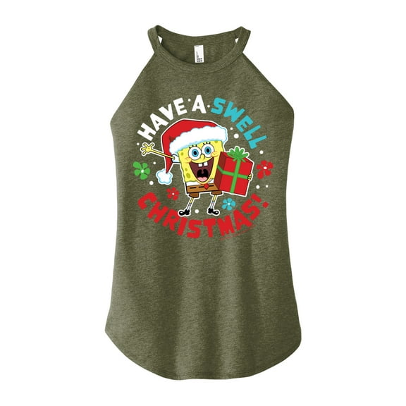 SpongeBob SquarePants - Have A Swell Christmas - Juniors High Neck Tank Top