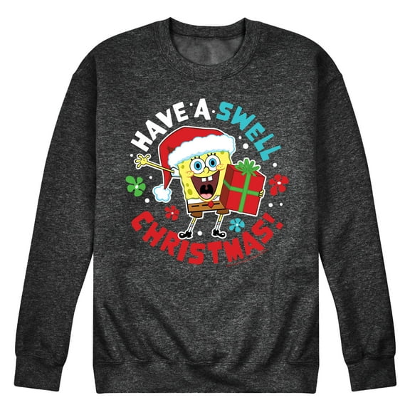 SpongeBob SquarePants - Have A Swell Christmas - Men's Crew Neck Fleece Pullover