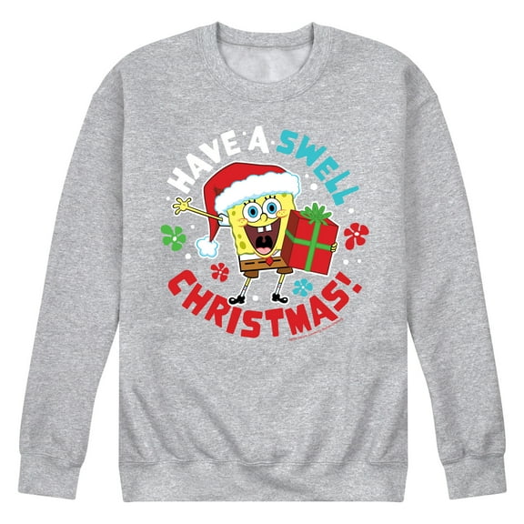 SpongeBob SquarePants - Have A Swell Christmas - Men's Crew Neck Fleece Pullover