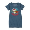 thumbnail image 1 of SpongeBob SquarePants - Have A Swell Christmas - Toddler And Youth Girls Fleece Dress, 1 of 6