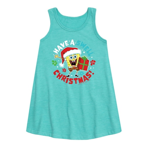 SpongeBob SquarePants - Have A Swell Christmas - Toddler and Youth Girls A-line Dress