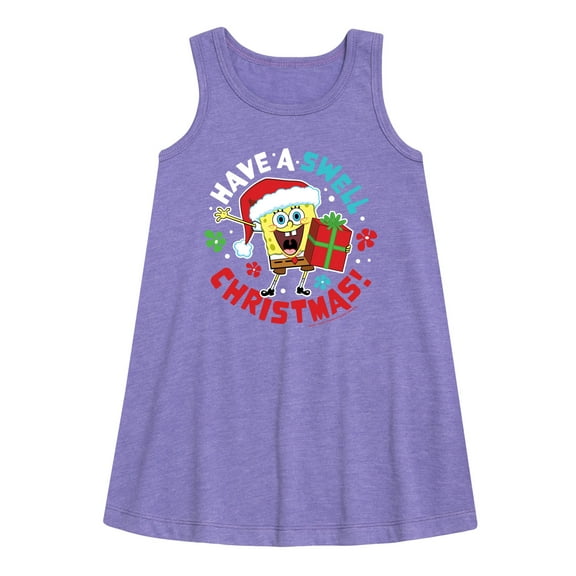 SpongeBob SquarePants - Have A Swell Christmas - Toddler and Youth Girls A-line Dress