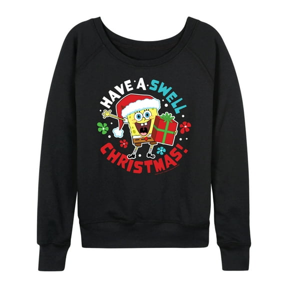 SpongeBob SquarePants - Have A Swell Christmas - Women's Lightweight French Terry Long Sleeve Shirt