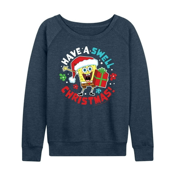 SpongeBob SquarePants - Have A Swell Christmas - Women's Lightweight French Terry Long Sleeve Shirt