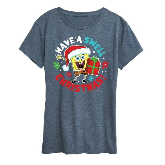 SpongeBob SquarePants - Have A Swell Christmas - Women's Lightweight French Terry Pullover